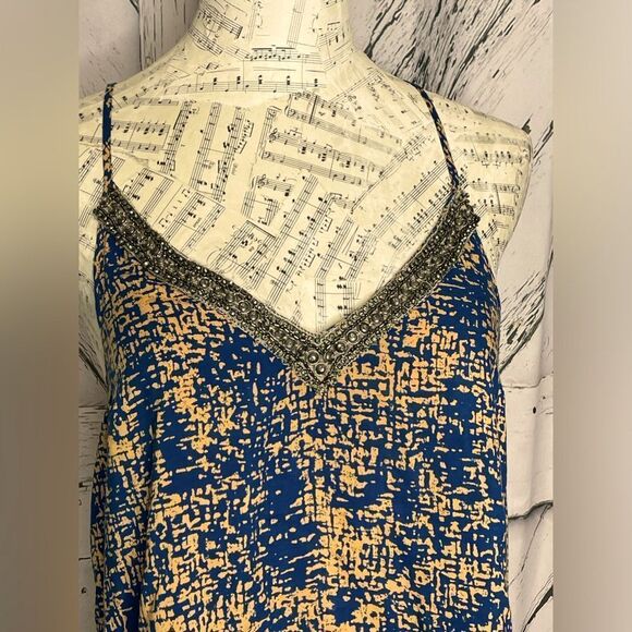 Plenty by Tracy Reese T-Back Tank Top Beaded Neckline 4 - Picture 3 of 4